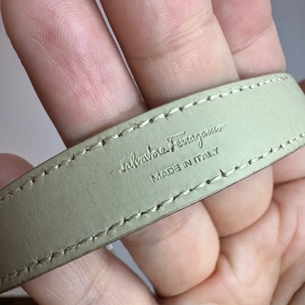 Salvatore Ferragamo Thin Brown Leather Belt Size S